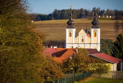 Kraj pod Javořicí, Klášter Nová Říše, pohled z dálky, panorama